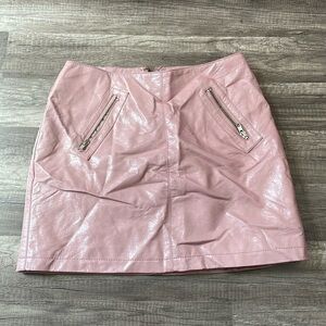 Forever 21 Pink Faux Leather Mini Skirt